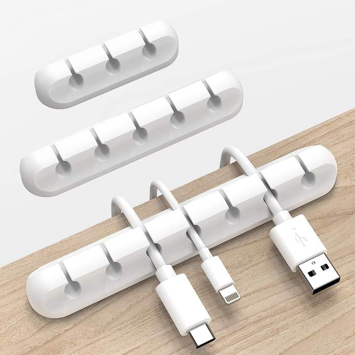 3Packs for Desktop USB Charging Cable Nightstand Power Cord Mouse Cable Wire Silicone Cable Management Cord Organizer Clips